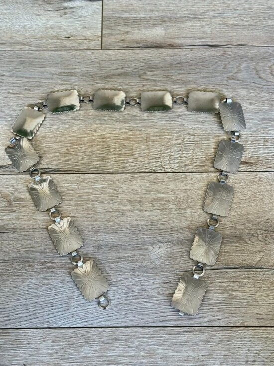 Vintage 90s Fiesta Silver Arrow Engraved Rectangalar Concho Adjustable Hip Belt main image 5